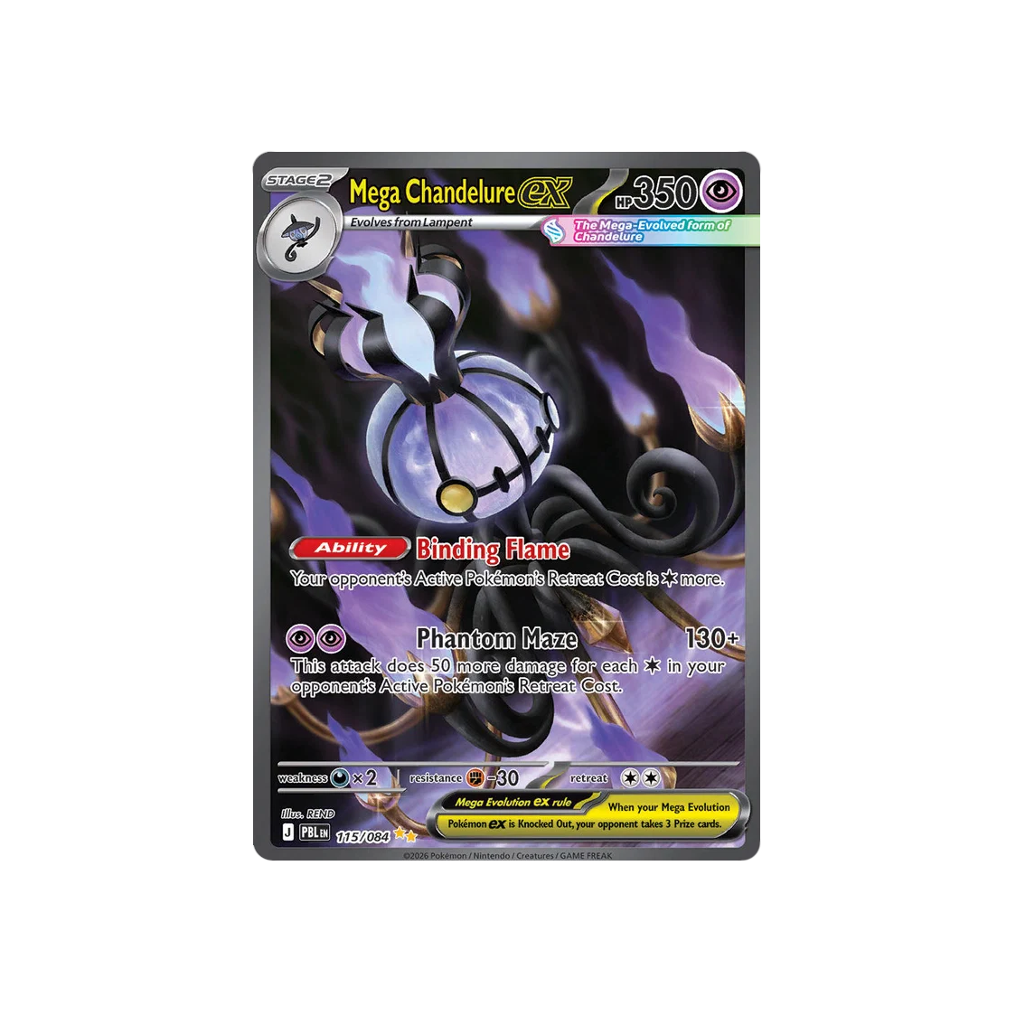 Mega Chandelure ex #115 Pitch Black
